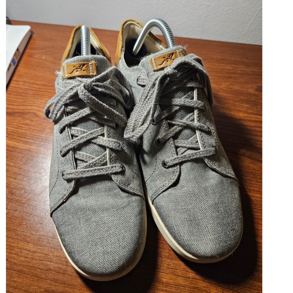 Chaco Canvas Sneakers Mens 11 Grey Tan Low Top Lace Up Outdoor Rugged Utility